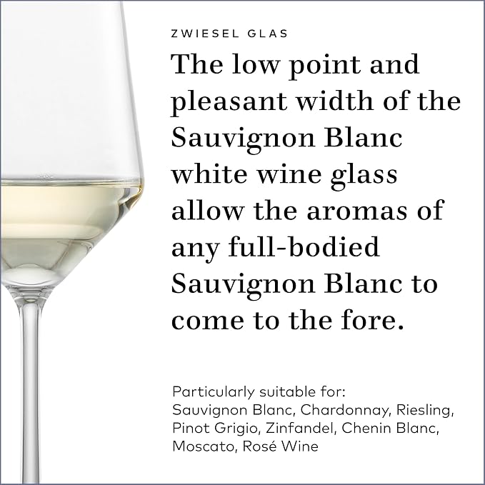 Zwiesel Glas Pure Sauvignon Blanc White Wine Glass (Set of 2), Wine Glasses for White Wine, Dishwasher-Safe Tritan Crystal Glasses, Made in Germany (14 Ounce) - Image 3