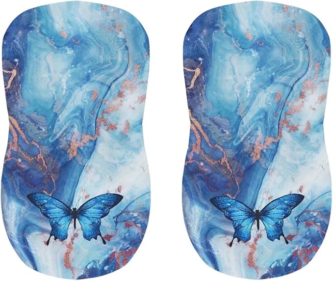 Blue Marble Bar Stool Seat Covers, Set of 2 Barstool Slipcovers Counter Stool Chair Covers Dustproof Seat Protector Bar Seat Cover Washable Stool Covers - Image 4