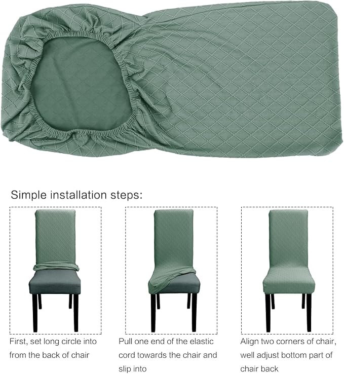 Fuloon 6 Pack Super Fit Stretch Removable Washable Short Dining Chair Protector Cover Seat Slipcover for Hotel, Dining Room, Ceremony, Banquet Wedding Party - Image 4