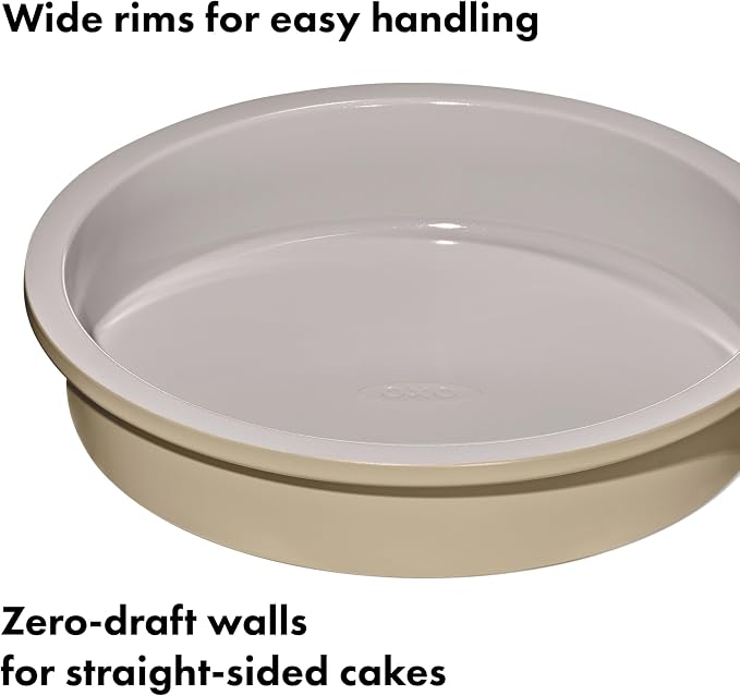 OXO Good Grips Non-Stick Pro Ceramic Coated Metal Bakeware 9” Round Cake Pan – Biscuit - Image 5