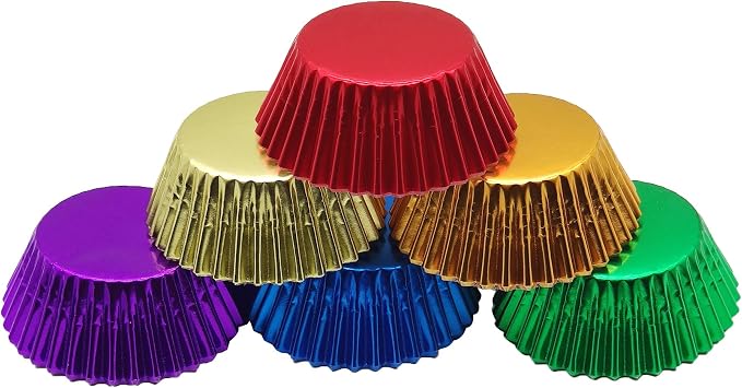 Rainbow 6 Bright Colors Standard Cupcake Liners Muffin Foil Paper Baking Cups, 120-Count - Image 2