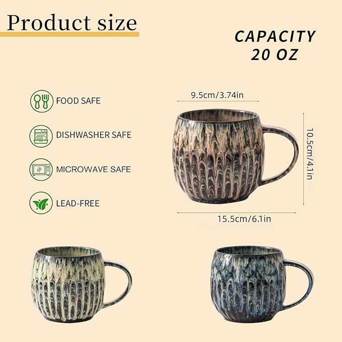 Large Ceramic Coffee Mug - 20oz Big Tea Cup, Hot Pink | Large Tea Mug, Microwave Safe, Dishwasher Safe - Image 2