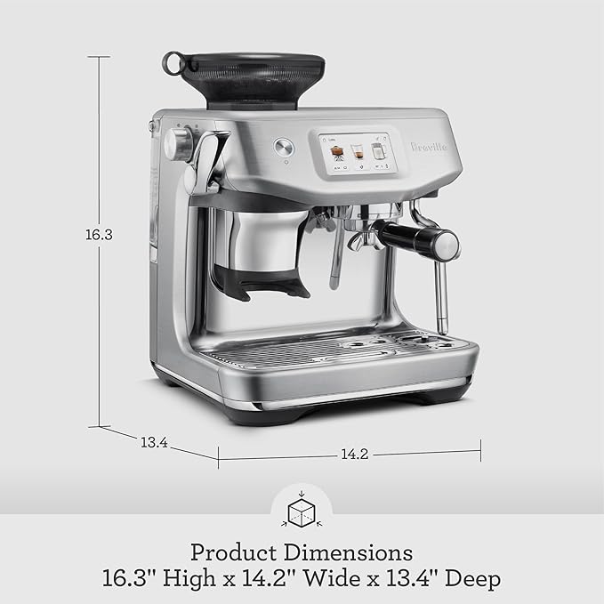Breville BES881DBL Barista Touch Impress, Damson Blue | Enjoy cold extraction functionality for cold brew beverages with this semi-automatic espresso machine with built-in grinder - Image 3