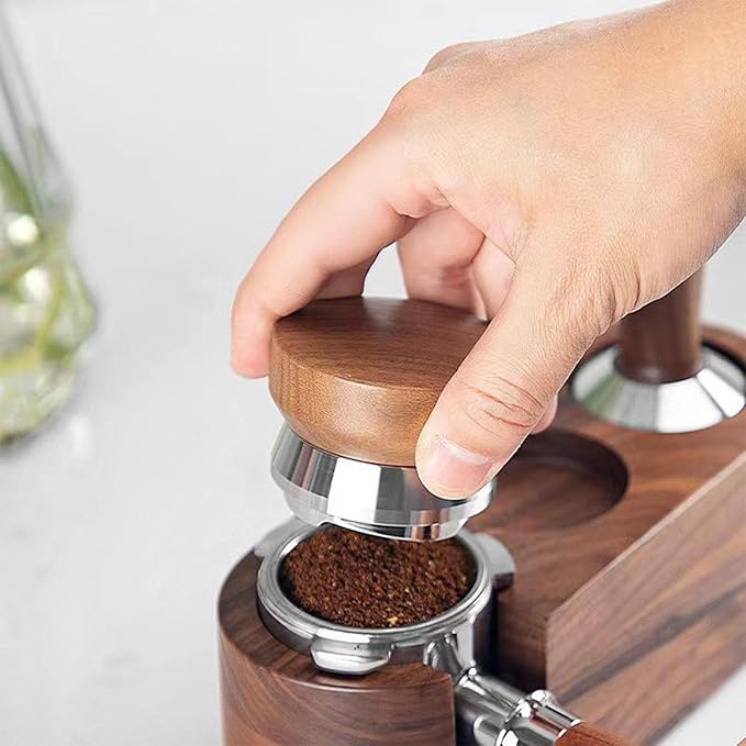 TOPINCN 53mm Coffee Distributor Tamper Leveler Tool with Stainless Steel Base Adjustable Coffee Grounds for Single Head Coffees Machine