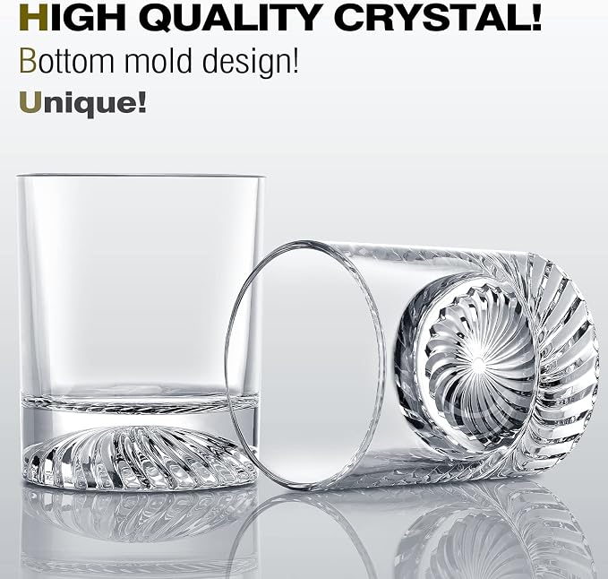 OPAYLY Whiskey Glasses Old Fashioned Glasses Set of 4 12oz Rocks Glasses Gift for Men Women Drinking Bourbon Scotch Cocktails Rum Cognac Vodka at Home Bar - Image 2