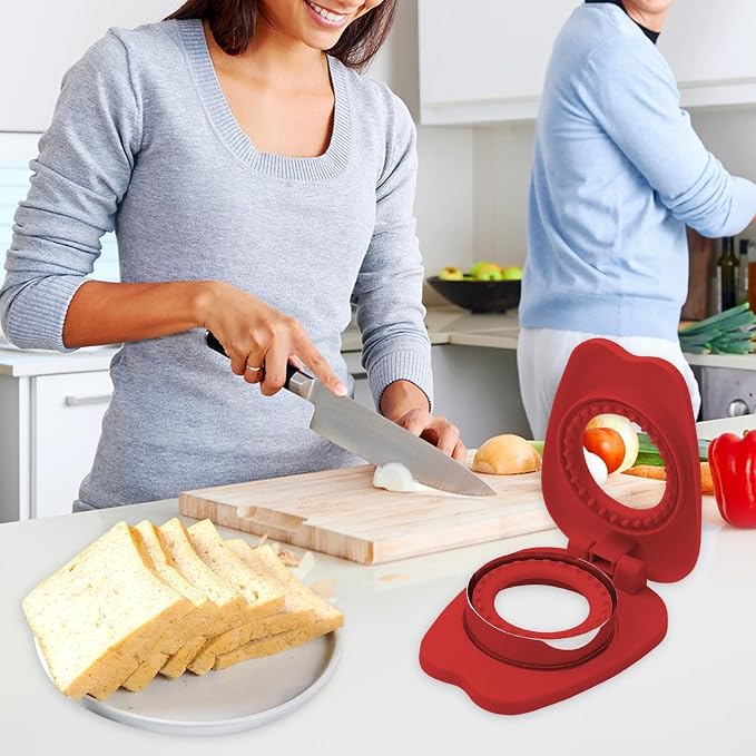 Sandwich Cutter and Sealer Cutter Sealer Sandwich Making Mold Set | Sandwich Cutting Die for Breakfast Toast Making Kids Lunch Box School Home Picnic Travel Office Lunchbox On The Go - Image 3