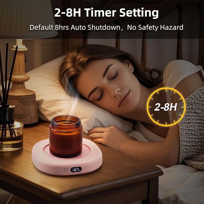 Coffee Mug Warmer Set Smart Electric Heated Cup Beverage Tea Candle Plate | You are Awesome Pink Mug Electric Warmer Set for Office Desk, 4 Temperature Control 8 Hrs Auto Shut Off, Ideal Gift for Women - Image 4
