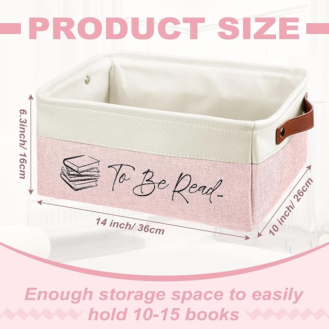 Marsui Book Lover Gifts TBR Book Storage Basket to Be Read List Storage Bin Bookish Accessories Bookworm Gift for Club Members Student Teacher Reading Accessories - Image 2