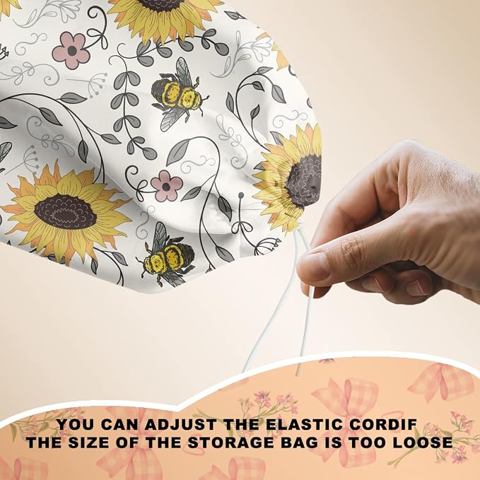 Cute Bee Plastic Bag Holder, Wall Mount Grocery Bag Holder for Plastic Bags | Vintage Rustic Sunflower Large Reusable Grocery Bags Storage Dispenser for Home Kitchen Pantry, Sunflower Gifts for Women - Image 4
