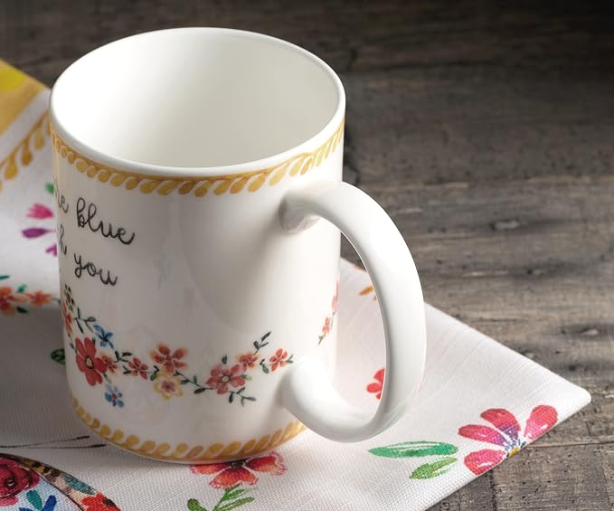 Maison d' Hermine Coffee Mug with Handles Tea Cups (15 Ounce, Pack of 1) | Fine Bone China Coffee Mugs for Hot Beverages Cappuccino Latte Home Spring Summer -Happy Florals - Sweety Roses Are Red - Image 9