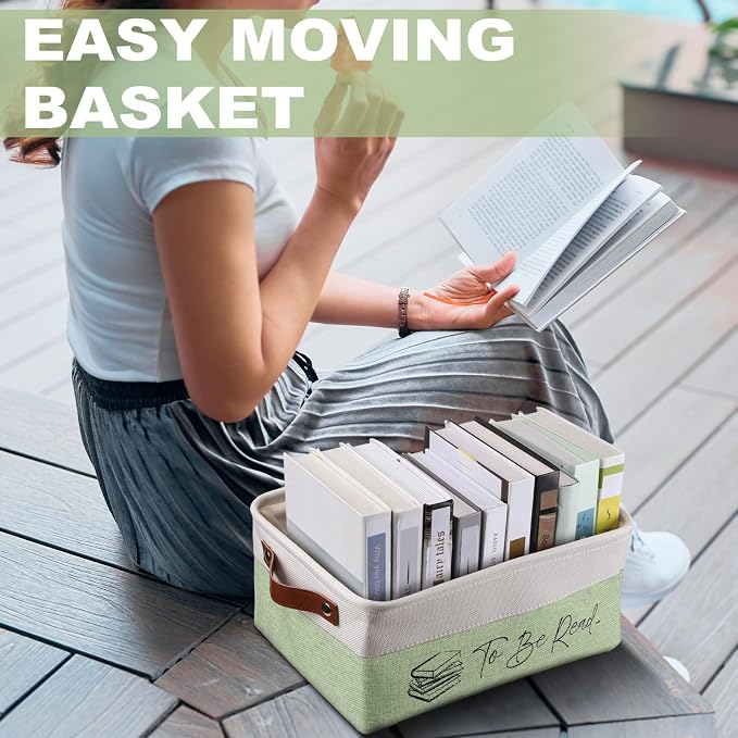Marsui Book Lover Gifts TBR Book Storage Basket to Be Read List Storage Bin Bookish Accessories Bookworm Gift for Club Members Student Teacher Reading Accessories - Image 6