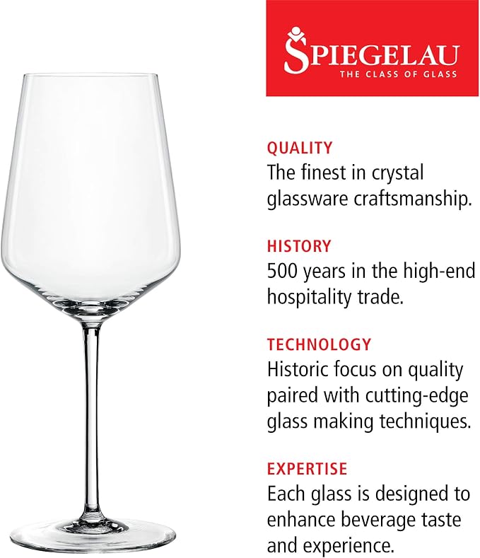 Spiegelau Style Crystal White Wine Glasses Gift Set, Elegant Stemmed Wine Glasses, Stylish Glassware for Dinner Party, Home Bar, Wedding Gifts, Birthday Gifts, Hosting Essentials, 15.5 oz, Set of 4 - Image 2