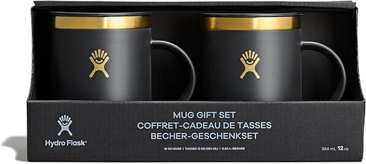 Hydro Flask Coffee Mug Gift Set - Insulated Stainless Steel, Non-Spill, Leak Proof Travel Mugs 12 Oz Black Tie Set by Unknown