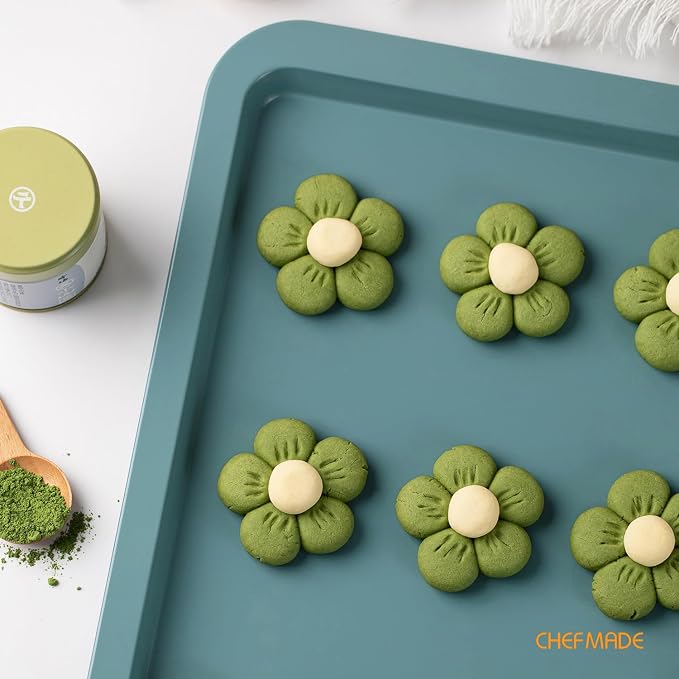 CHEFMADE Sheet Pan, 13 Inch Nonstick Carbon Steel Baking Cookie Pan | For Baking, Roasting & Pastry ∙ Oven Bakeware ∙ Even Heat Distribution (Green) - Image 6