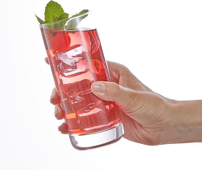 JoyJolt Faye 13oz Highball Glasses, 6pc Tall Glass Sets. Lead-Free Crystal Drinking Glasses. Water Glasses, Mojito Glass Cups, Tom Collins Bar Glassware, and Mixed Drink Cocktail Glass Set - Image 7