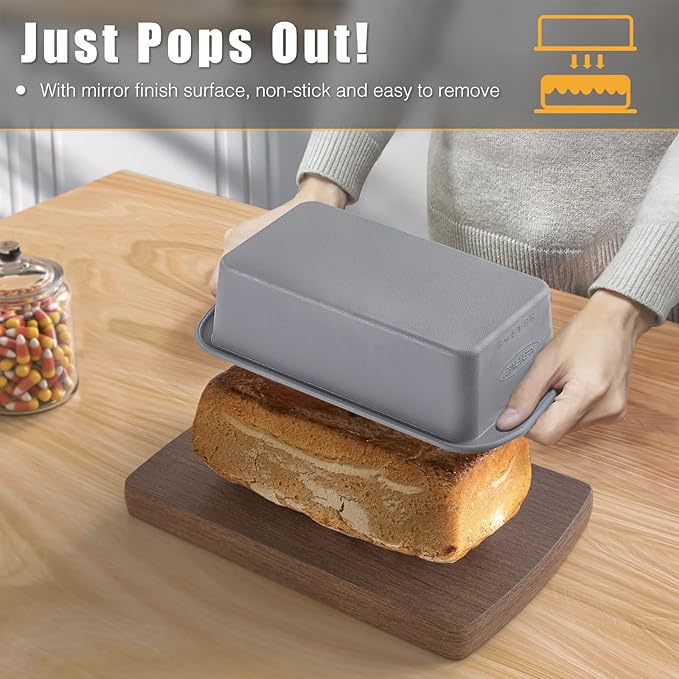 Silicone Loaf Pans for Baking Bread 9x5 inch, 2Pcs Bread Loaf Pans for Homemade Bread, Nonstick Silicone Baking Molds for Meatloaf, Toast
