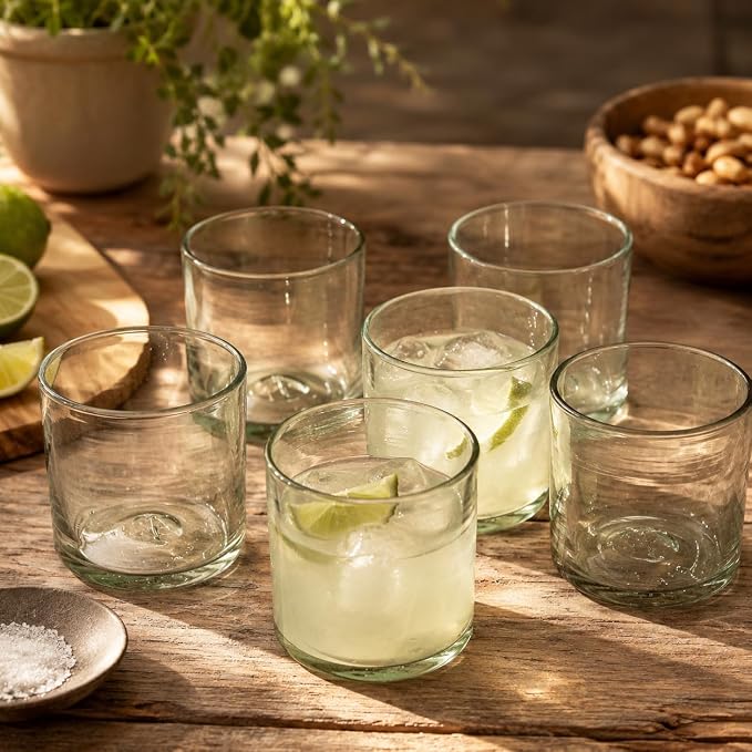 Clear 12 oz Large DOF Glasses (set of 6), Recycled Glass, Lead-free, Toxin-Free (12oz Large DOF) - Image 8
