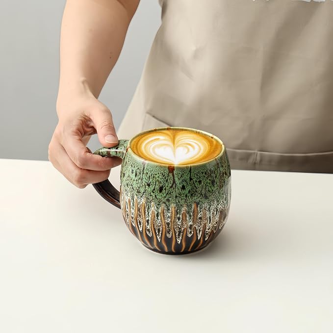 Large Ceramic Coffee Mug - 20oz Big Tea Cup, Green | Large Tea Mug, Microwave Safe, Dishwasher Safe - Image 5