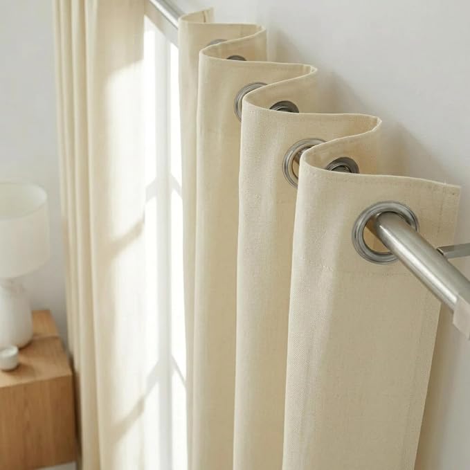 Urban Villa Cotton Grommet Curtains 52x96 (2 Panels) Ivory - Image 7
