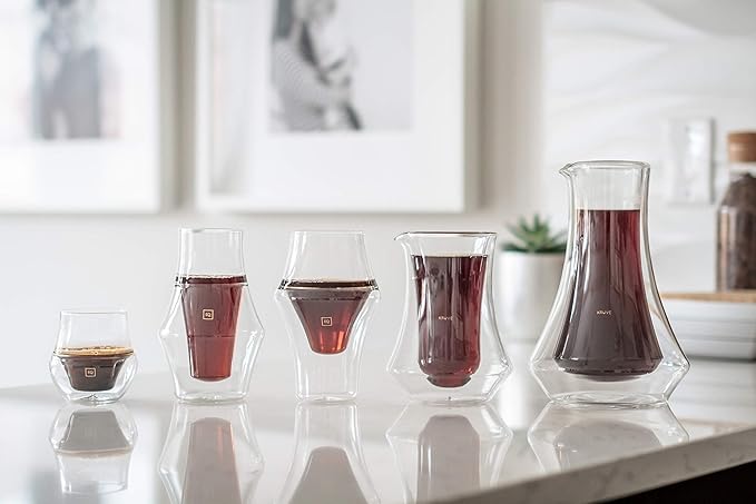 KRUVE EQ Inspire 150ml Handmade Double Wall Coffee Cups, Espresso Cups, and Glass Cups Set of 2 - Heat-Resistant Borosilicate Coffee Mugs, Perfect for Enhancing Aroma and Flavor, Dishwasher Safe