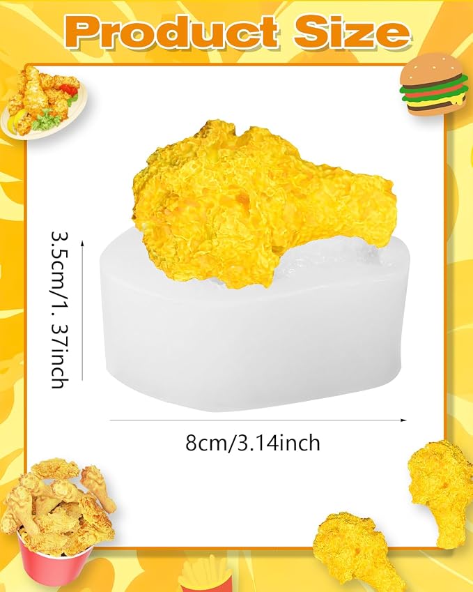 Simulation Chicken Leg Candle Molds, 3d Fried Chicken Drumstick Ice Cream Molds, Fake Food Chocolate Mould, Food Mold for Home Decorations Photo Props - Image 3