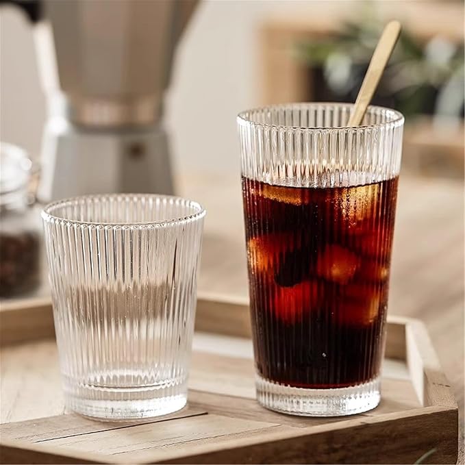 drinking glassware Classic Clear Stemless Drinking Glasses for Juice(Large) - Image 6