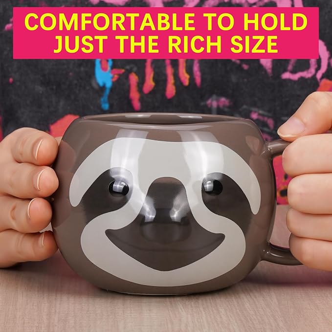 Sloth Mug 16 oz Ceramic Coffee Mug 3D Porcelain Tea Mug for Women Kawaii Cup Sloth Gifts for Women Christmas Gifts Housewarming Holiday Birthday Gifts for Women Men Mom Kids and Friend - Image 6