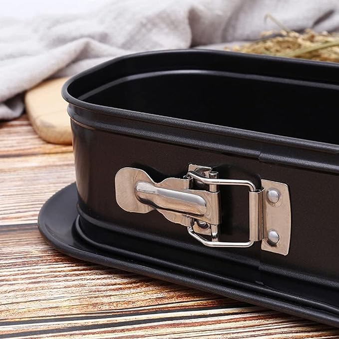 12 Inch Oval Non-Stick Springform Baking Pan Black | Removable bottom with quick release latch for easy cake demoulding - Image 3