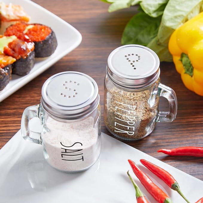 Glass Salt and Pepper Shakers Set, ZOSUJO 4 oz Cute Clear Salt Pepper Shaker, Kitchen Decor for Home Restaurants Wedding, Transparent Shaker Sets with Stainless Steel Lids - Image 6