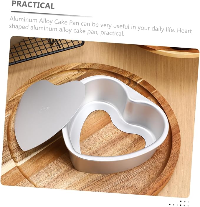 2pcs Heart Shaped Cake Pan Detachable Bottom Baking Molds for Homemade Cakes Aluminum Alloy Baking Trays for Birthdays and Special Occasions - Image 5
