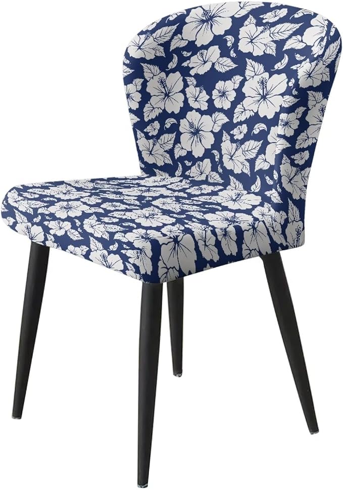 Tropical Flower 2 Pack Bar Stool Chair Covers Short Back Dining Chair Slipcovers Elastic Swivel Barstool Covers Kitchen Dining Room Chair Covers - Image 3