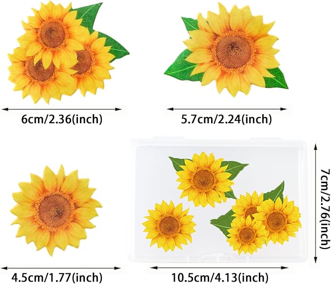 68 PCS Edible Sunflower Cupcake Toppers, Edible Flower and Bee Mixed Cake Decorations for Baby Shower and Birthday Cake Decoration, Food Decoration Supplies - Image 6