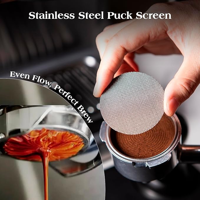 7 PCS Espresso Accessories Kit: 51mm Espresso Tamper, Coffee Distributor, Puck Screen, Dosing Funnel and WDT Tool Espresso Machine Accessories, Premium Espresso Tool Kit