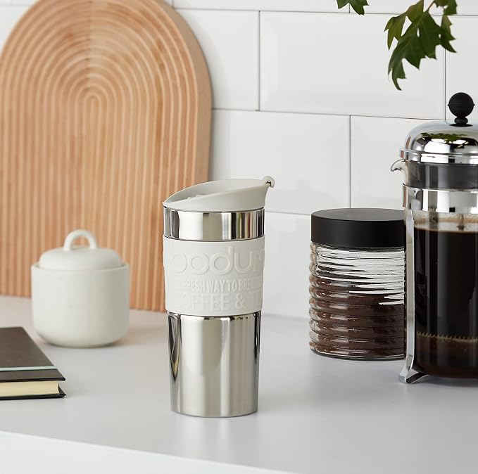 BODUM 11068-913 Vacuum Travel Mug, 0.35 L - Small, off White - Image 4
