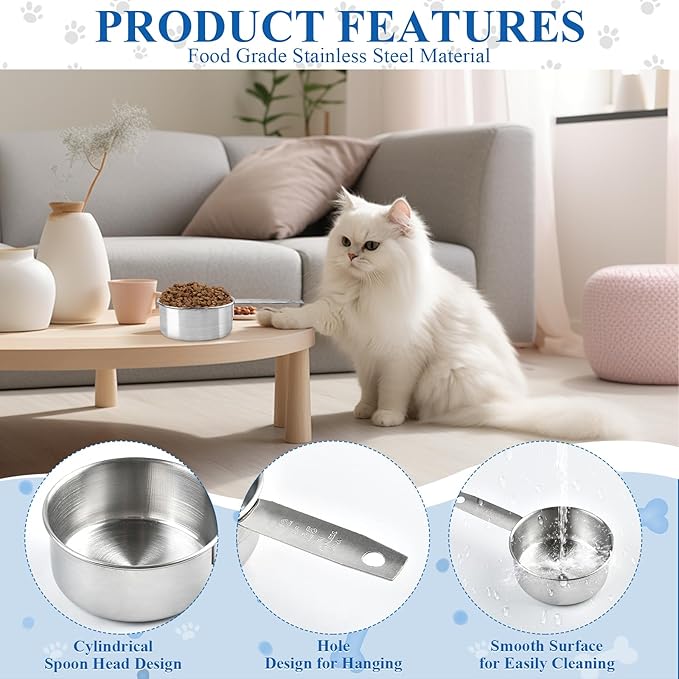 6Pcs Stainless Steel Measuring Cup, 1/2 Cup - 125ml Metal Measuring Cup, Comfortable Hand Feeling Measuring Scoops for Coffee Cooking Baking Kitchen