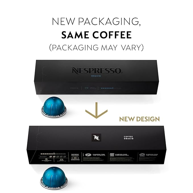 Nespresso Capsules Vertuo, Odacio, Medium Roast Coffee, 30-Count Coffee Pods, Brews 7.8oz.