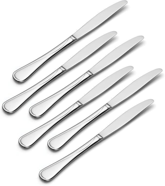 Oneida Flight Dinner Knives Silverware Set for 6, Flatware | Stainless steel, mirror finish | dishwasher safe | dinner knife set for everyday dining, cutlery set - Image 2