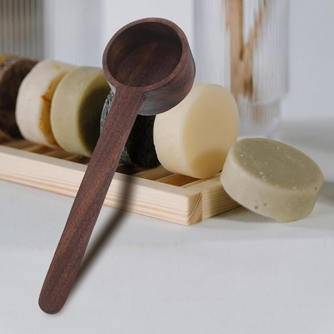 OUNONA Wooden Bath Salt Scoop with Long Handle for Comfortable Massage and Durability, for Home and Hotels, Coffee Color, Small Wooden Spoon for Salts - Image 5