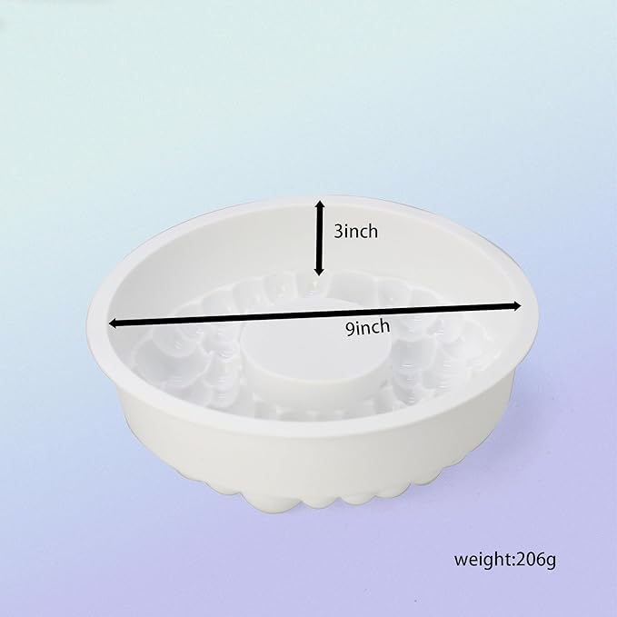 X-Haibei Big Bubbles Round Cake Pan - 9 Inch Hollow Silicone Mold for Gelatin, Jello, Pudding, Chocolate Baking - Heavy Duty & Flexible Design