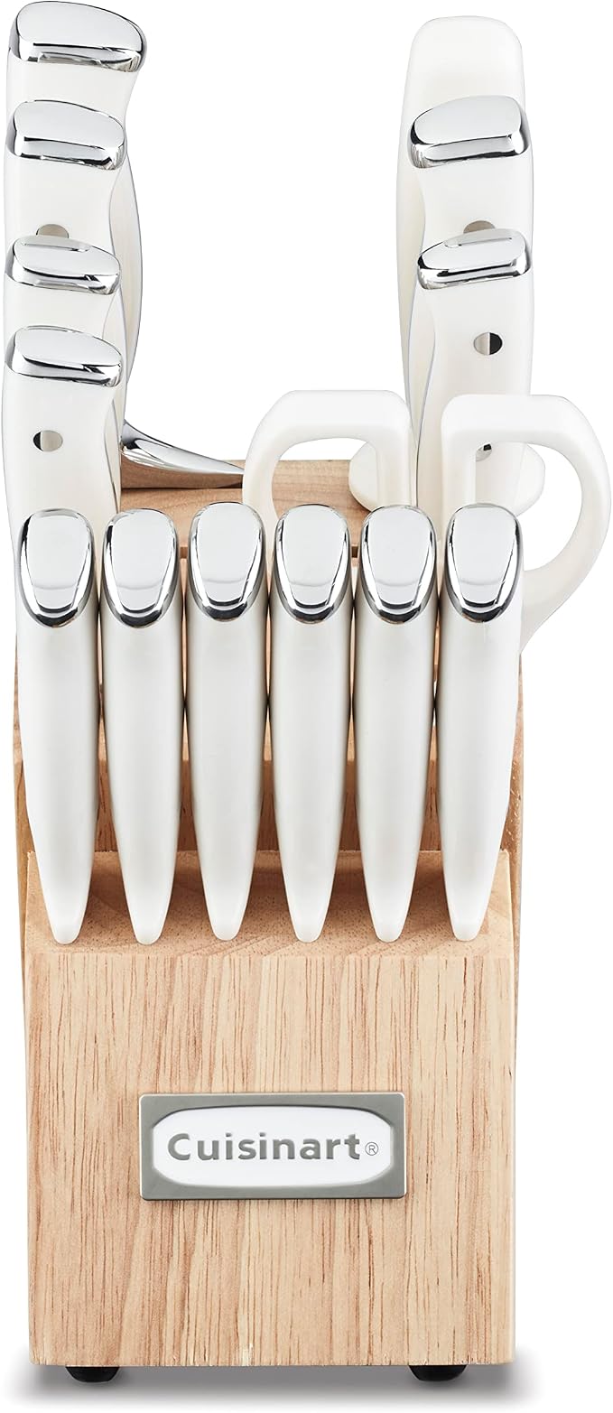 Cuisinart 15-Piece Knife Set with Block, High Carbon Stainless Steel, Forged Triple Rivet, Natural C77CTR-15P - Image 2
