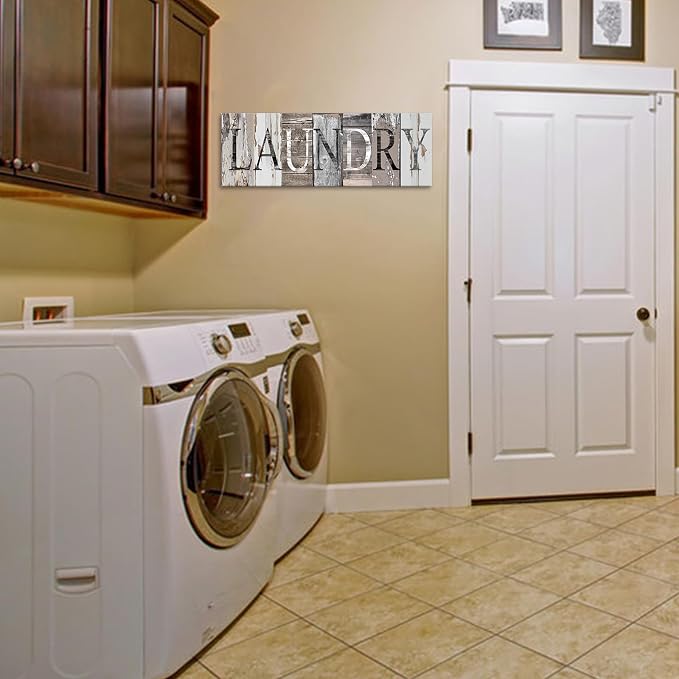 Pinetree Art Laundry Room Decor Canvas Wall Art Prints for rooms (With Solid Wood Inner Frame) (Laundry, 6 x 17 inch) - Image 3