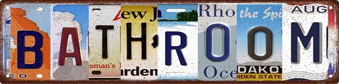 Funny Bathroom Man Cave Accessories Kitchen Signs Farmhouse Wall Decor Vintage Metal Tin Signs Street Signs Home Room Door Decor 4x16 in by LMDDFZS