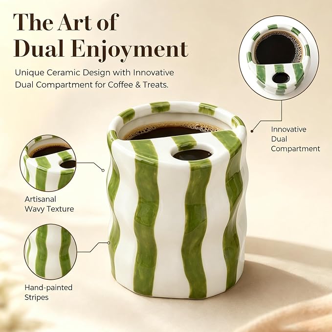 Espresso Cups Ceramic Coffee Mug Series European Striped Dot Coffee Cup And Saucer Mug Cake Plate Afternoon Tea Set Tea Cup And Saucer (Green 3) - Image 3