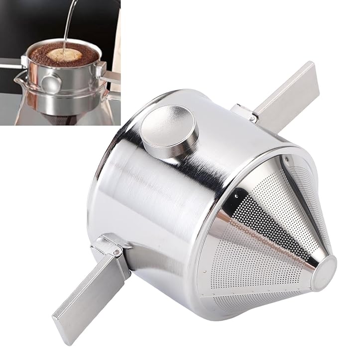 TOPINCN Stainless Steel Reusable Coffee Filter Pour Over Coffees Dripper Portable Paperless Coffee Filter for Travel Camping Home Office