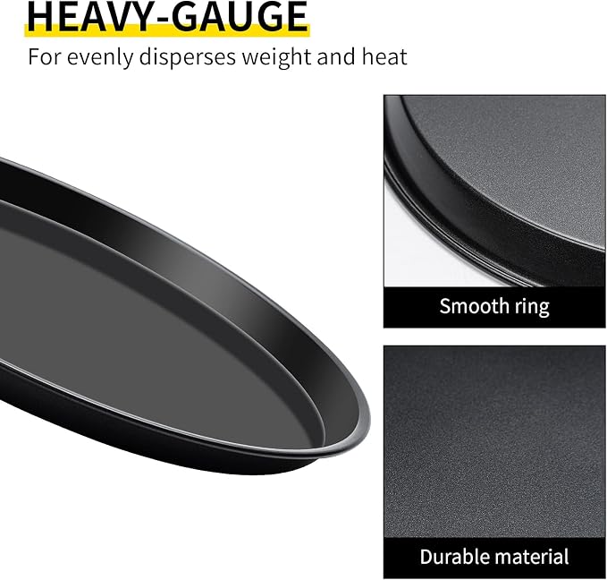 Round Cake Pan, 10 Inch Cake Pan Giant Shollow Baking Pan Round Sheet Cake Tray Pan for Christmas Baking - Image 2