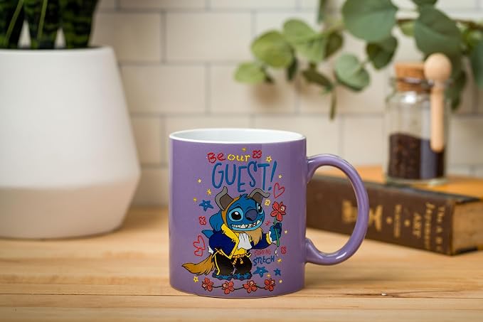 Silver Buffalo Disney Lilo and Stitch Beauty and the Beast Costume Be Our Guest Ceramic Mug, 20 Ounces - Image 5