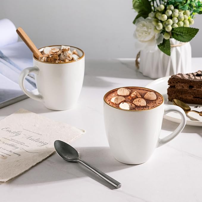 GBhome Ceramic Coffee Mugs Set of 4, 12oz Stoneware Coffee Mugs Set For Dad Mom Women MEN, Light Weight Ceramic Coffee Cups for Latte/Tea/Beer/Hot Cocoa, Dishwasher & Microwave Safe - Image 4