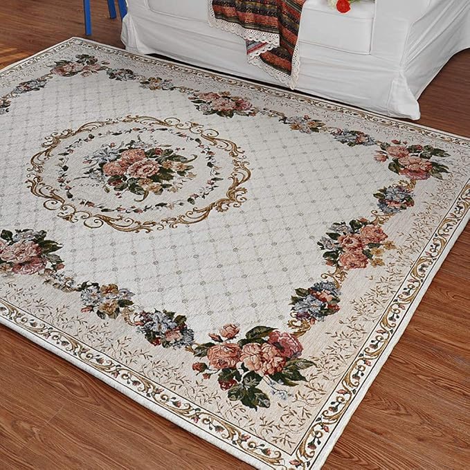 Vintage Traditional & Modern Rugs Home Decor Collection Floral Design Large Carpet, 4' x 6', Rural Flower - Image 3