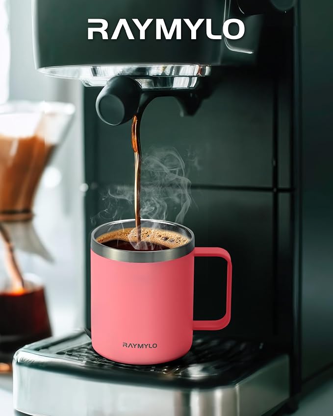 RAYMYLO Insulated Coffee Mug 12 oz, Spill-Proof & Detachable Slider Lid | Double Wall Stainless Steel with Thorough Clean Lid & Handle, Cold for 9 Hrs, Suitable for Camp Home Office - Image 7
