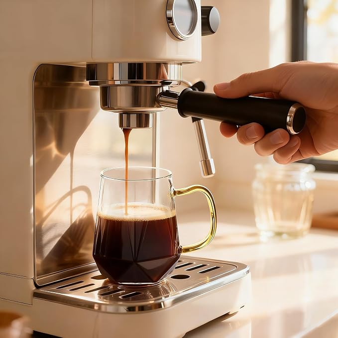 Glass Coffee Mugs 12oz with Handle and Spoon, Set of 2 | 350ml Glass Coffee Cups for Hot and Cold Drinks, Withstand -20℃ to 150℃, for Cappuccino Latte Macchiato Espresso Juice - Image 5